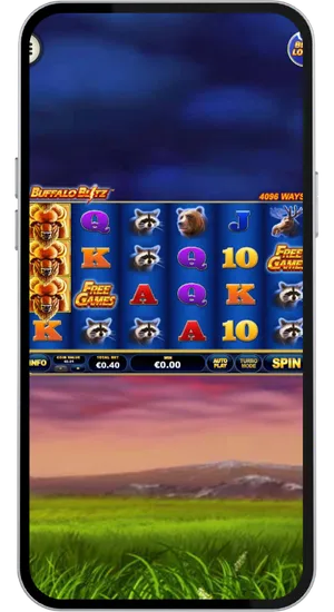 Impostazione della puntata da €0,40 a €80 nella slot Buffalo Blitz